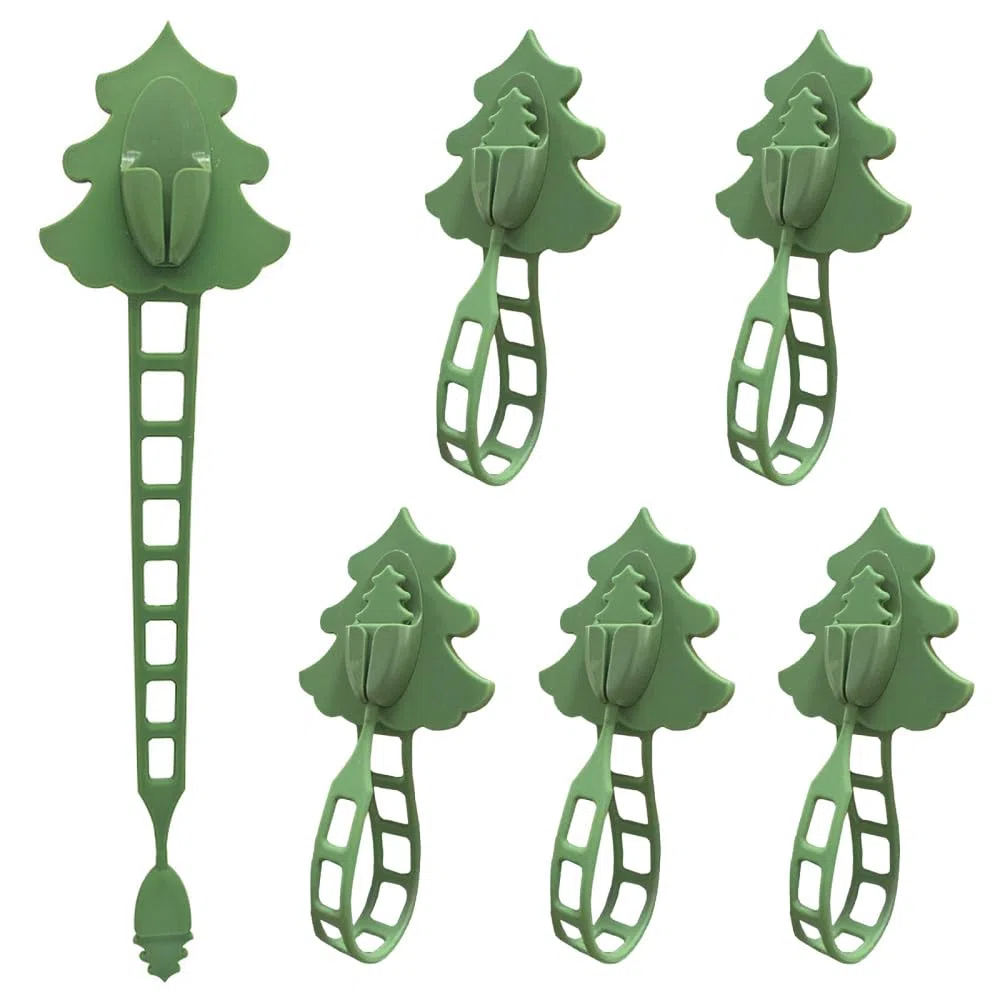 DONGKER Ganci per Ghirlande Natalizie in Silicone, 6 Pezzi Supporto per Ghirlande e Calze Elastici Riutilizzabili, Gancio Porta Ghirlanda Multiuso per Cornici di Porte Natalizie Decorazioni
