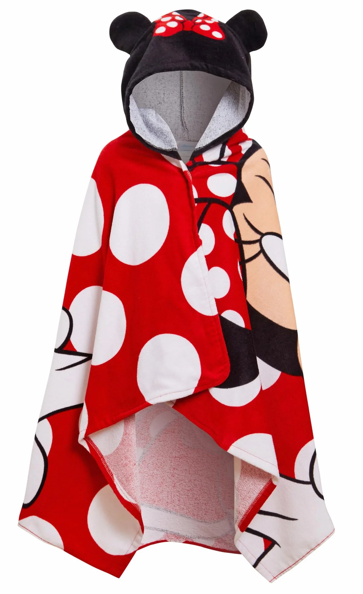Disney Asciugamano con cappuccio Minnie Mouse 100% cotone Poncho per ragazze Asciugamano da spiaggia per bambini Asciugamano da bagno Avvolgente da piscina Accappatoio da cambio