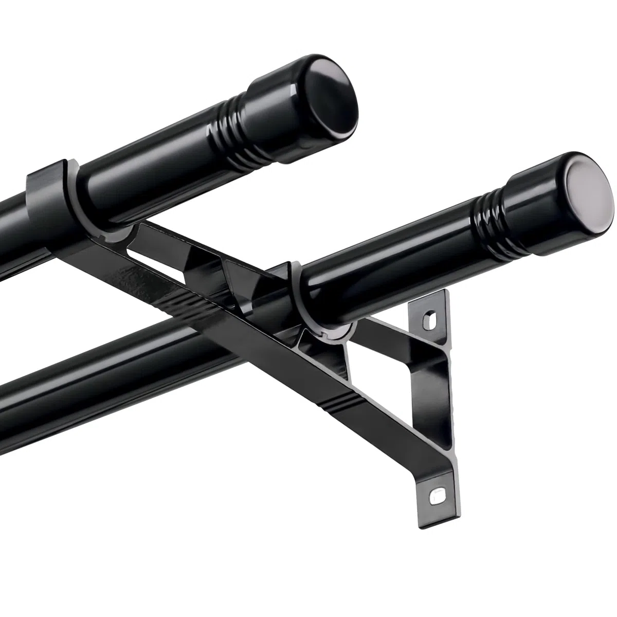 Bastoni per Tende Doppi, Bastone per Tende Nero 76-149cm, Aste per Tende in Metallo Estensibili, Bastone per Tende Oscurante Blackout per Tende con Occhielli