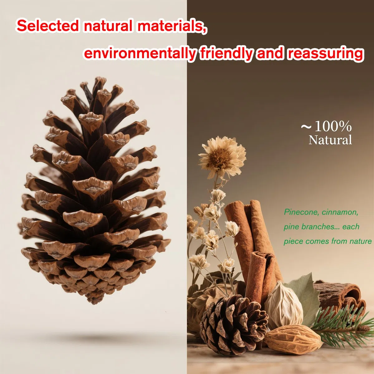 Prmape Decorazioni Corona Avvento, Potpourri Natalizio con Pigne Naturali Arance Essiccate Decorative, Cannella Stecche Decorative e 10M di Corda Per Natale Decorazione Ghirlanda Artigianato