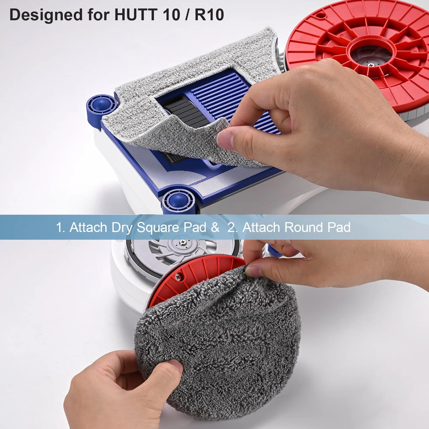 HUTT 4 panni quadrati, 4 panni rotondi, compatibili R10, panni originali