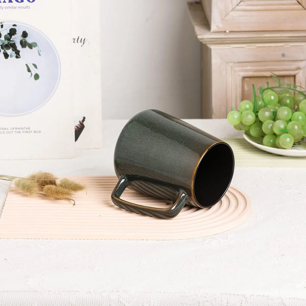 Grandi Tazze Da Caffè In Ceramica, 24 Oz / 700ml Tazze Extra Large, Per Cappuccino, Latte, Cacao Caldo O Tè Caldo - Regalo Di Vacanza (24 oz Dark Green)