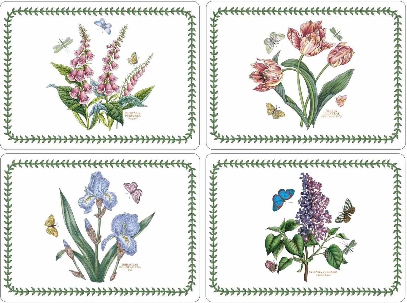 Pimpernel Botanic Garden - Set di 4 tovagliette per tavolo da pranzo in truciolato, con retro in sughero, resistenti al calore, resistenti alle macchie (40 x 29,7 cm), stoviglie uniche per occasioni