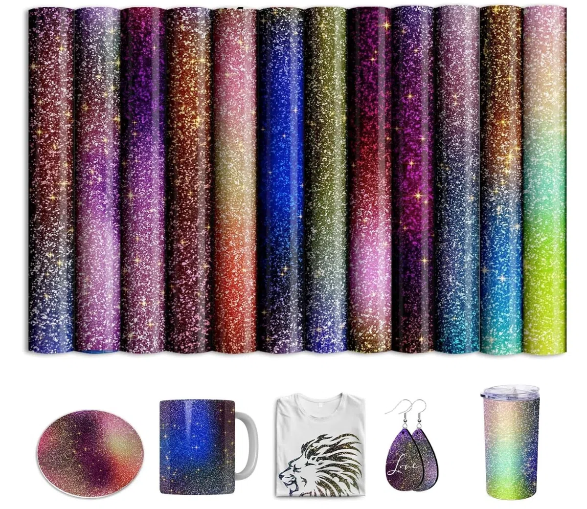 Infusible Ink Folie for Sublimation Becher Blanks T-Shirts Mugs Cups, Prestampata Sublimation Paper for Cricut Heat Press Mug, 12 pezzi/set, 25,5 x 30,5 cm