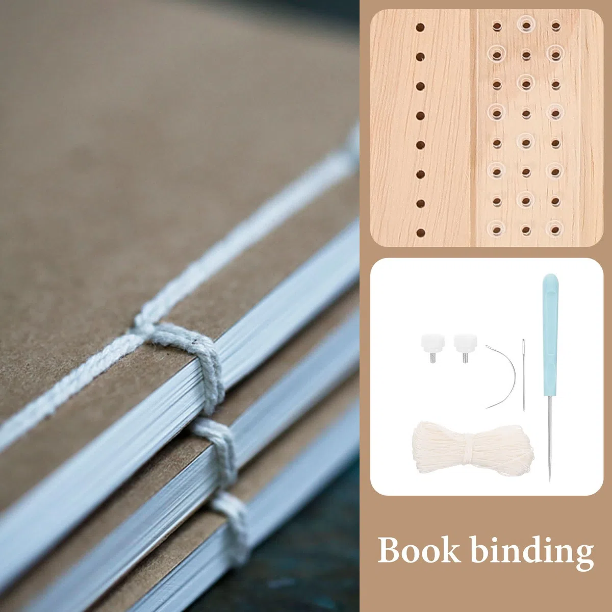 EXCEART Kit Di Rilegatura Strumenti Di Avviamento Strumenti Rilegatura A Mano Set Kit Libri Forniture Con Filo Ago Curvo Ago Per Cucire Perni