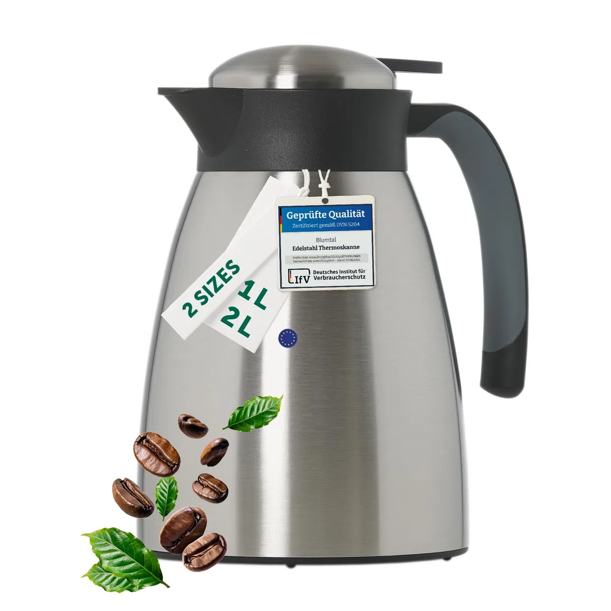 Blumtal caraffa Termica 1 litro - Thermos Acqua Calda Senza BPA con Sistema di Chiusura Quick Tip - caraffa Termica caffè e tè a Prova di perdite per Un Isolamento di Lunga Durata - Thermos 1l acciao