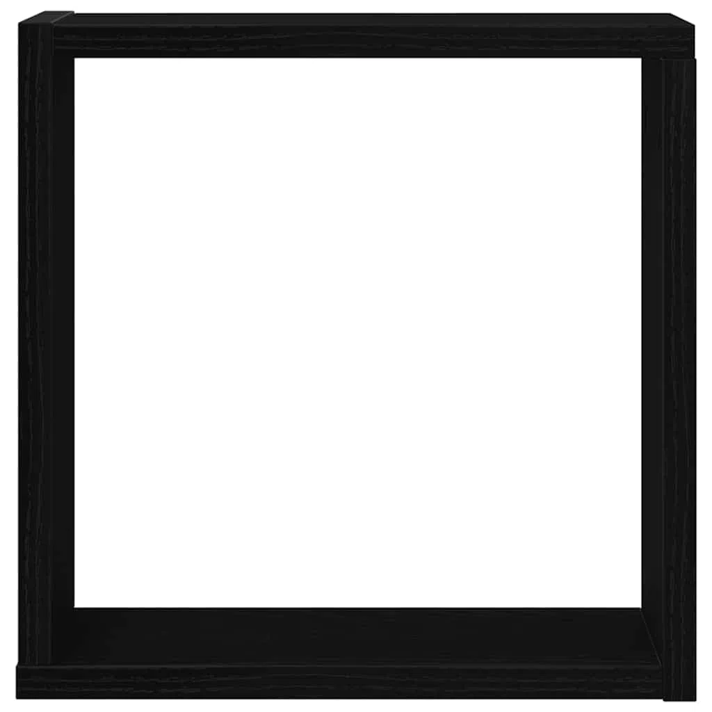 Gecheer Mensole a cubo da Parete, salvaspazio Funzionali 30x15x30 cm in Legno Tecnico Rovere Nero, mensole modulari per Soggiorno Camera da Letto Ufficio