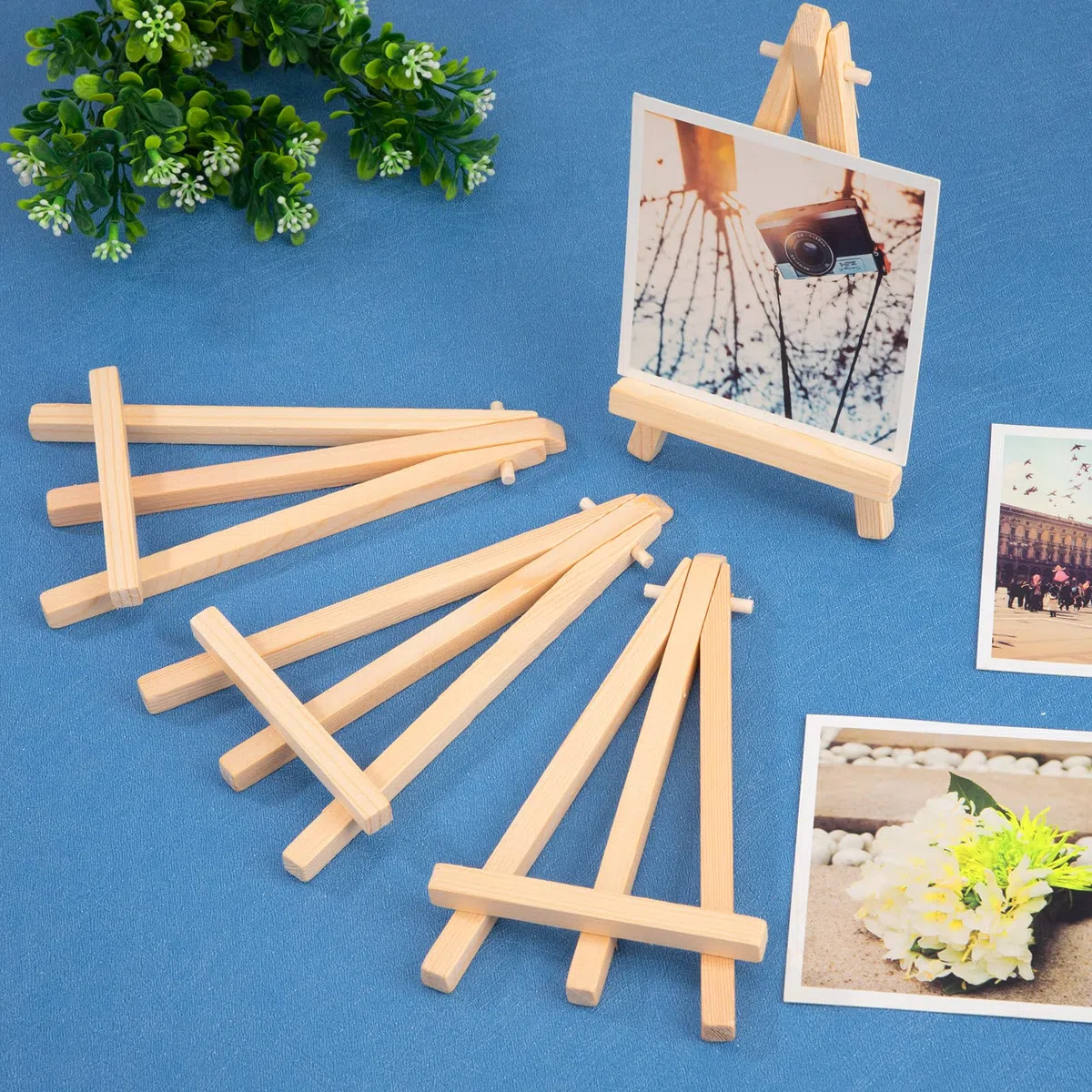 Mini Cavalletto di Legno, 20 Pezzi Cavalletto Segnaposto per Display, Treppiedi Porta Foto Dipingere per Matrimonio Compleanno Festa Battesimo Pittore Decorazione Tavolo(16x9cm)