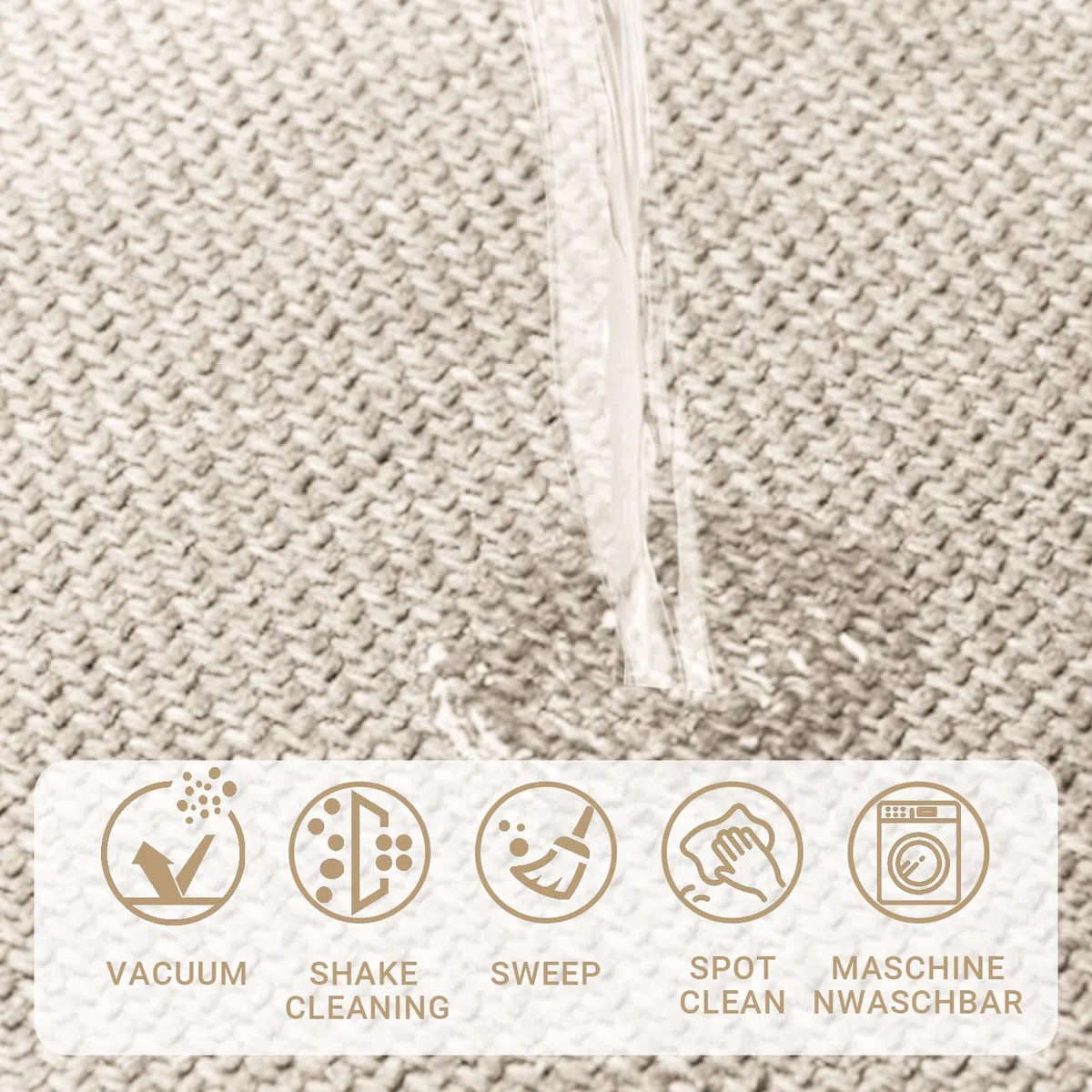 Tappeto da cucina lavabile antiscivolo per cucina, corridoio e lavanderia, assorbente, facile da pulire, tappeto per cucina e corridoio, per esterni, 43,5 x 180 cm (beige)
