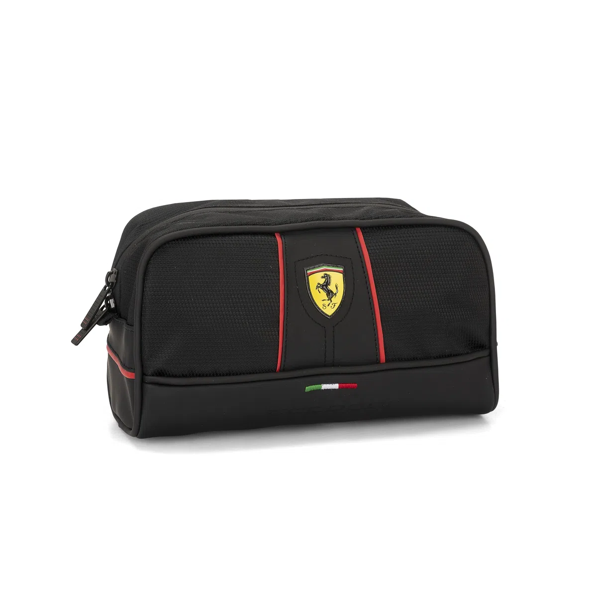FERRARI - Portatutto Da Viaggio, Con Chiusura A Zip, Beauty Case, Per lavoro O Tempo Libero, Cm 23x13hx10 - Nero