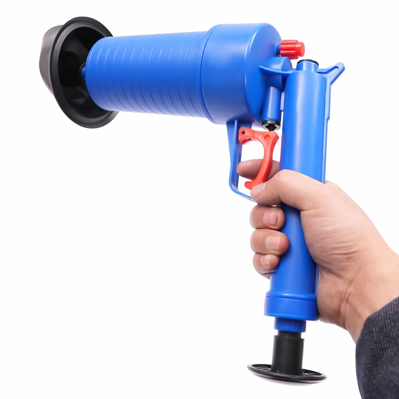 Pompa per la pulizia dei tubi, pulitore per tubi ad aria compressa con 4 suckers, per WC, lavandini, vasche da bagno, docce, scarichi a pavimento, lavelli