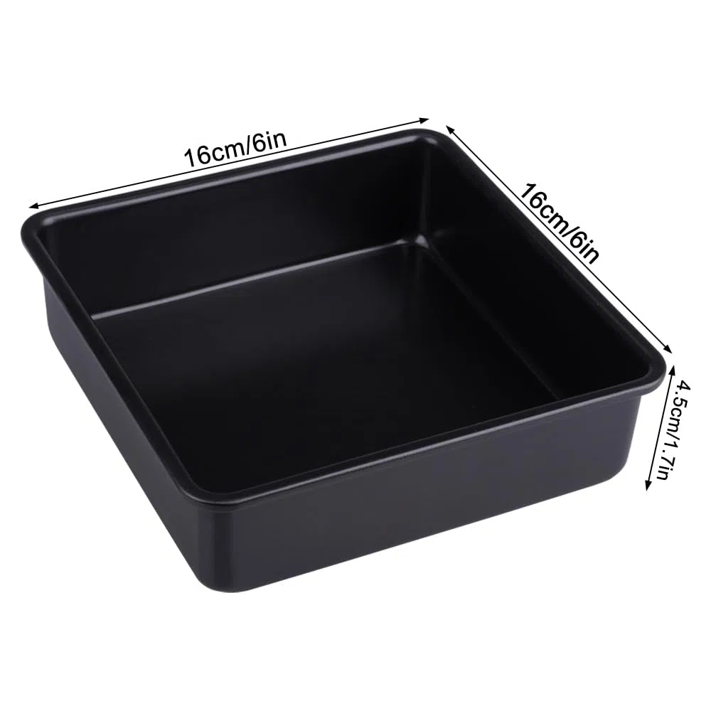 Set di 2 Teglia Forno Quadrata Teglie Forno Antiaderenti Stampo per Forno 15x15 Rostiera Antiaderente Teglia per Friggitrice ad Aria per Torte Lasagne Brownie