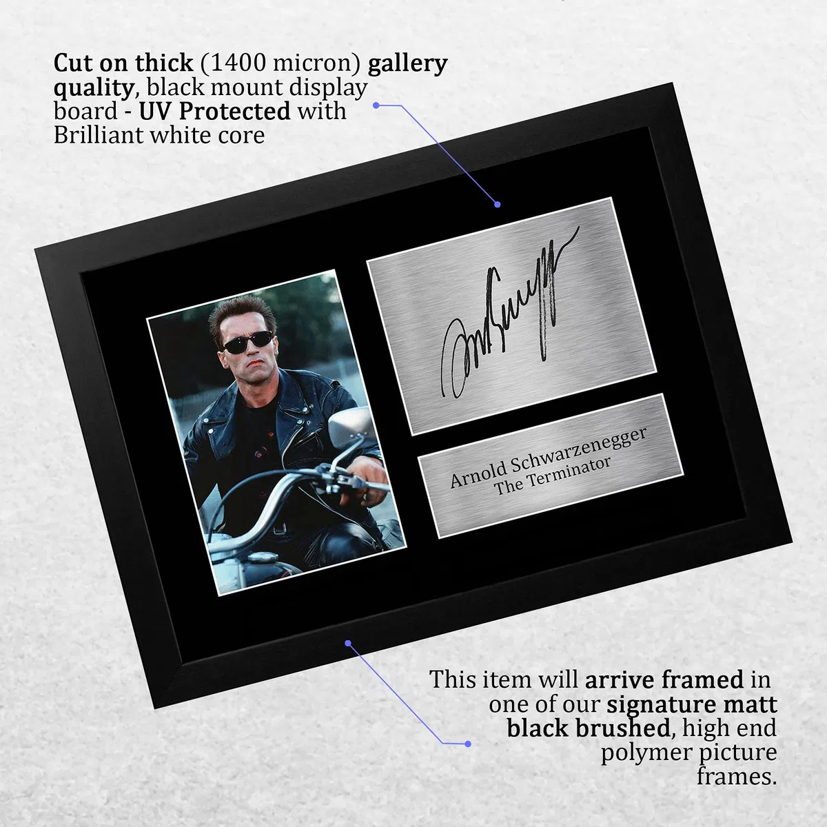 HWC Trading Arnold Schwarzenegger A4 Incorniciato Firmato Regalo Visualizzazione Delle Foto Print Immagine Autografo Stampato Per The Terminator Gli Appassionati Di Cinema