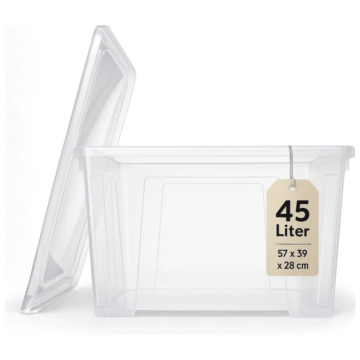 IKEA Samla Scatola portaoggetti con coperchio – 45L con coperchio, scatole impilabili trasparenti – Scatole portaoggetti robuste – Grandi scatole portaoggetti per la casa e il seminterrato - LxPxH