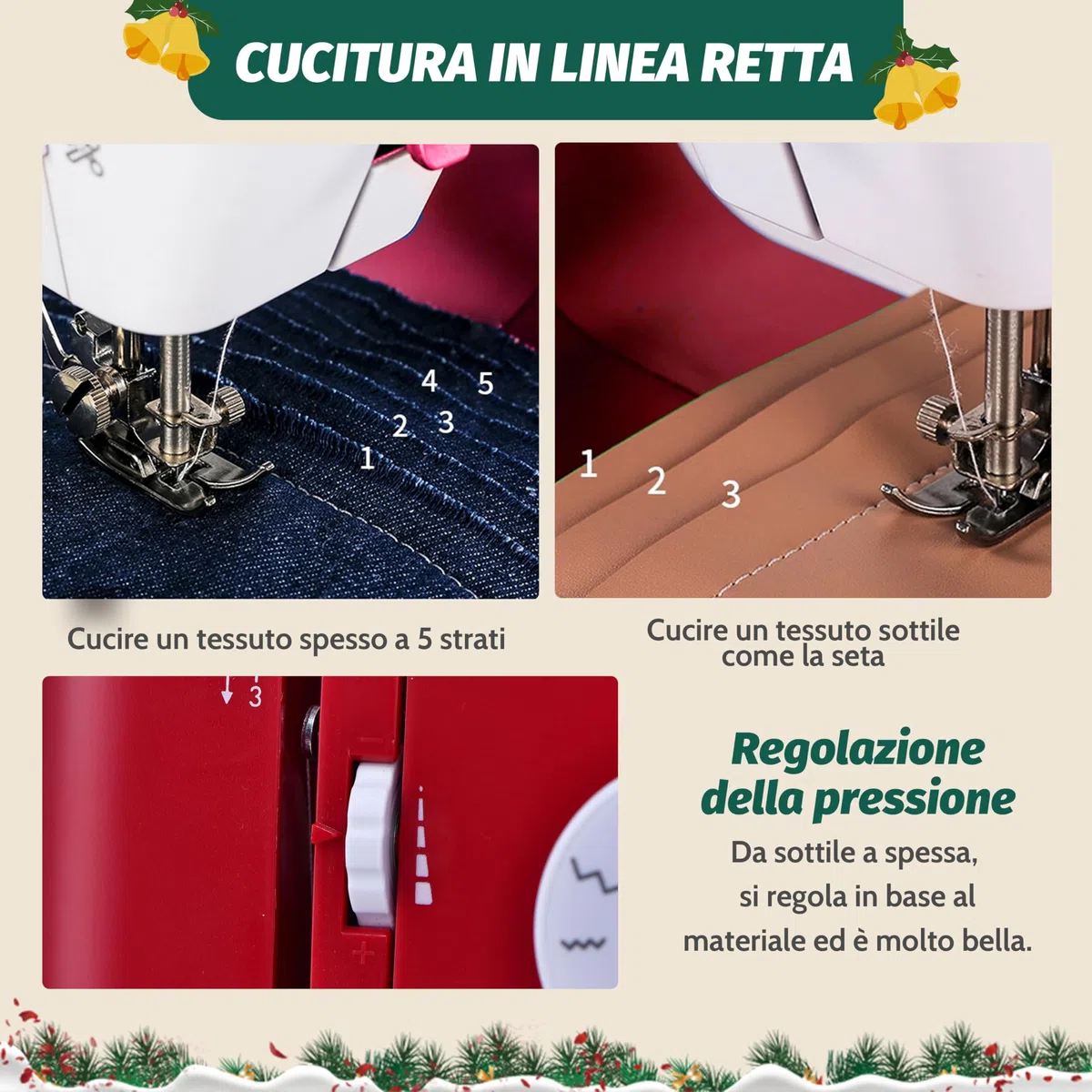 Mini macchina da cucire compatta per principianti, macchina portatile a doppia velocità Macchina da cucire computerizzata con controllo della velocità,kit da cucito per la casa,viaggi,fai da te a mano