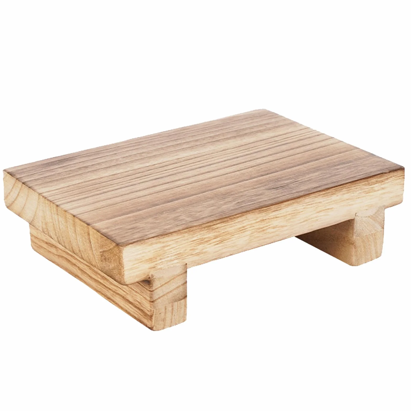 Sgabello in legno, 21 x 18 x 7 cm, multifunzione, Paulownia, vintage, poggiapiedi in legno, poggiapiedi sotto la scrivania per bagno, cucina, comodino