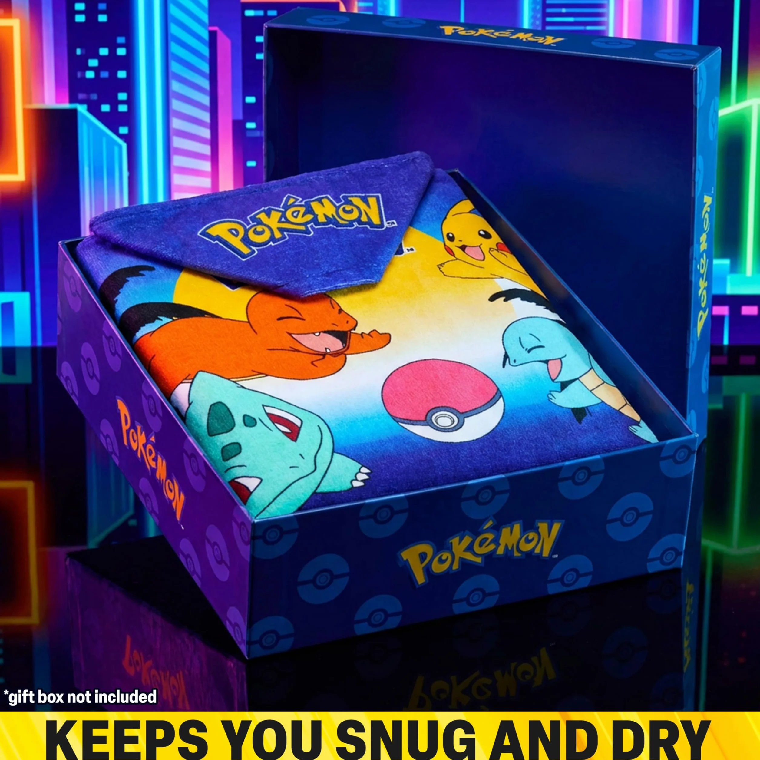 Pokemon Incappucciato Asciugamani Bagno Ragazzi, Assorbente Asciugamano Cotone, Piscina, Nuoto e Asciugamano da Mare, Morbido Poncho da Bagno, Accessori Viaggio, Estivo Regalo Ragazzi (Multi Pokemon)