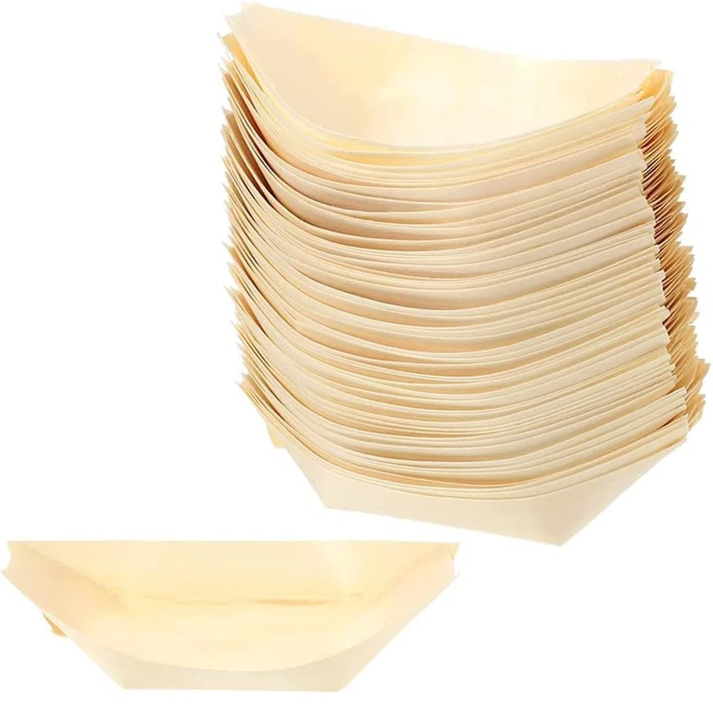 Barchette Finger Food - 50 Pezzi Monouso 14 x 8cm, Ciotole Degradabile per Feste, Contenitori Compostabili