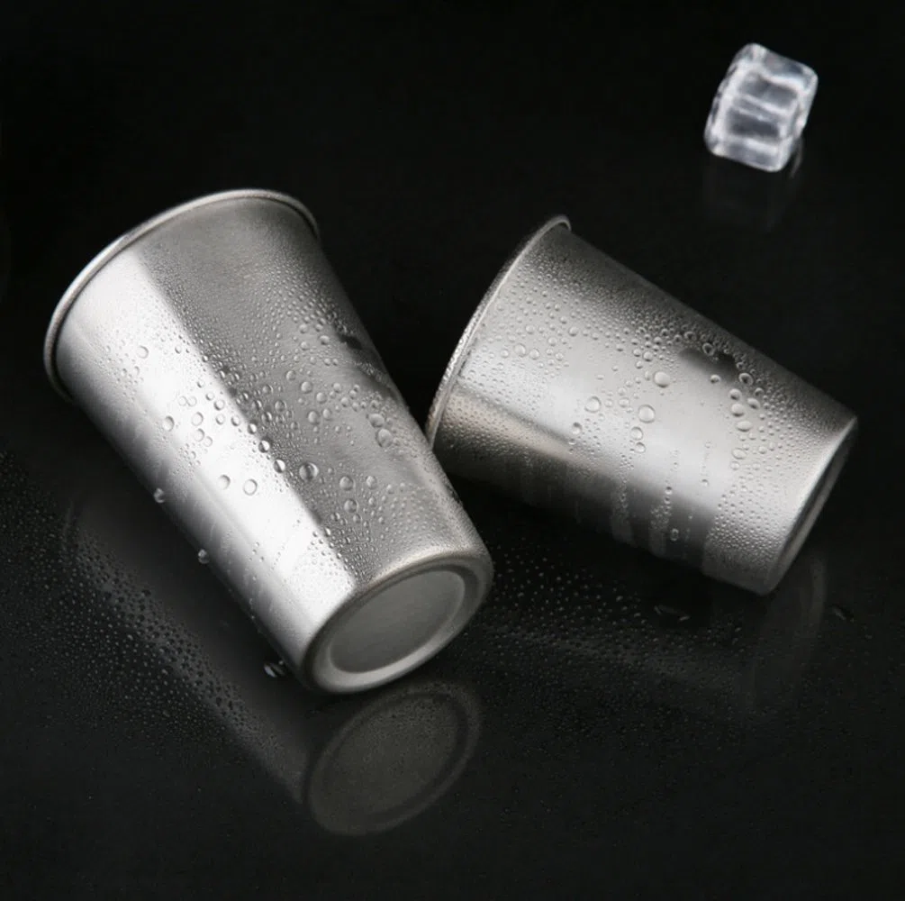 Tazza in Acciaio Inox - Tazze in Metallo Riutilizzabile - Bicchieri Impilabili - Campeggio, Escursionismo, attività all'aperto, Ppartito - Bambini Piccoli Bambini Applicabili - Senza BPA