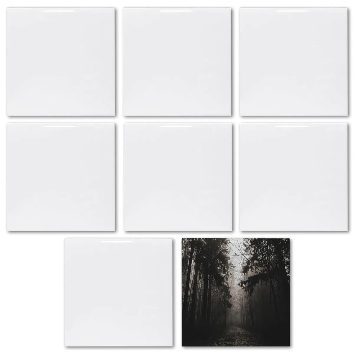 MR.R Confezione da 8 pezzi di piastrelle in ceramica bianca lucida per stampa a sublimazione, 15 x 15 cm, cornice portafoto personalizzata, per matrimoni, compleanni, decorazioni (15 x 15 cm)