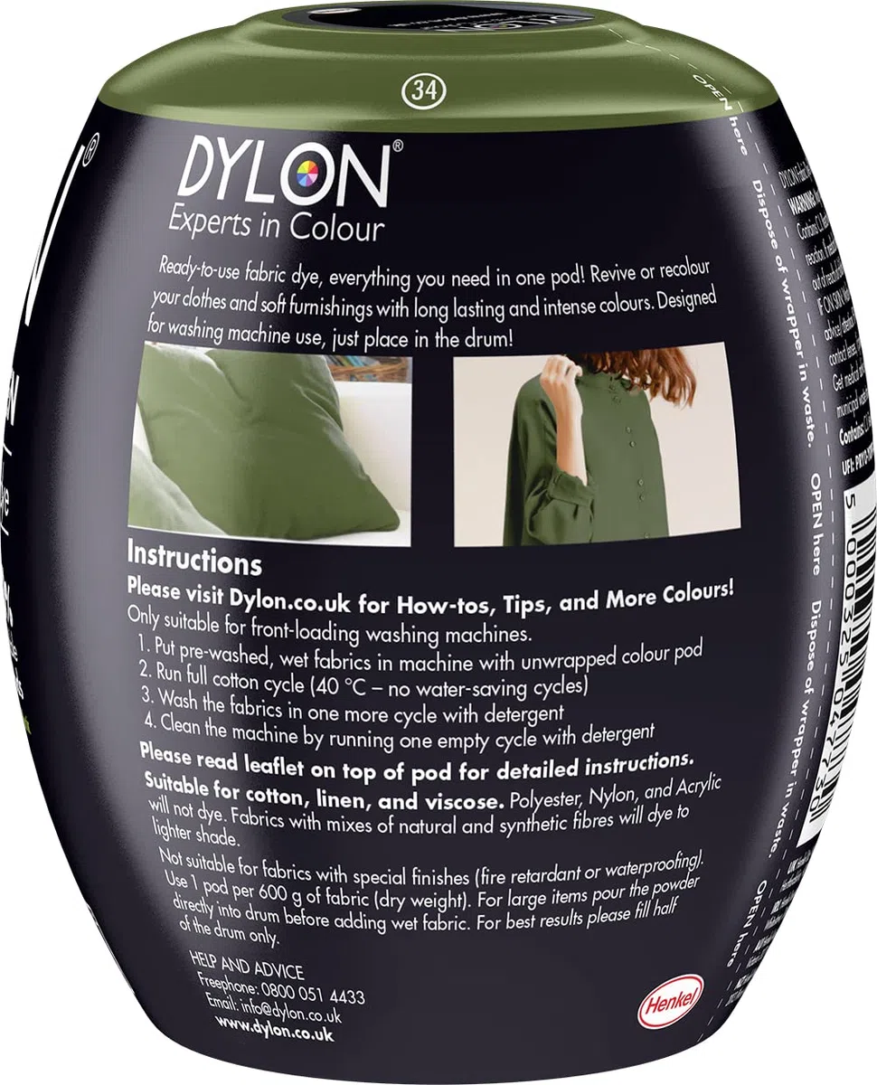 Dylon Machine Dye pod 350 g, verde oliva