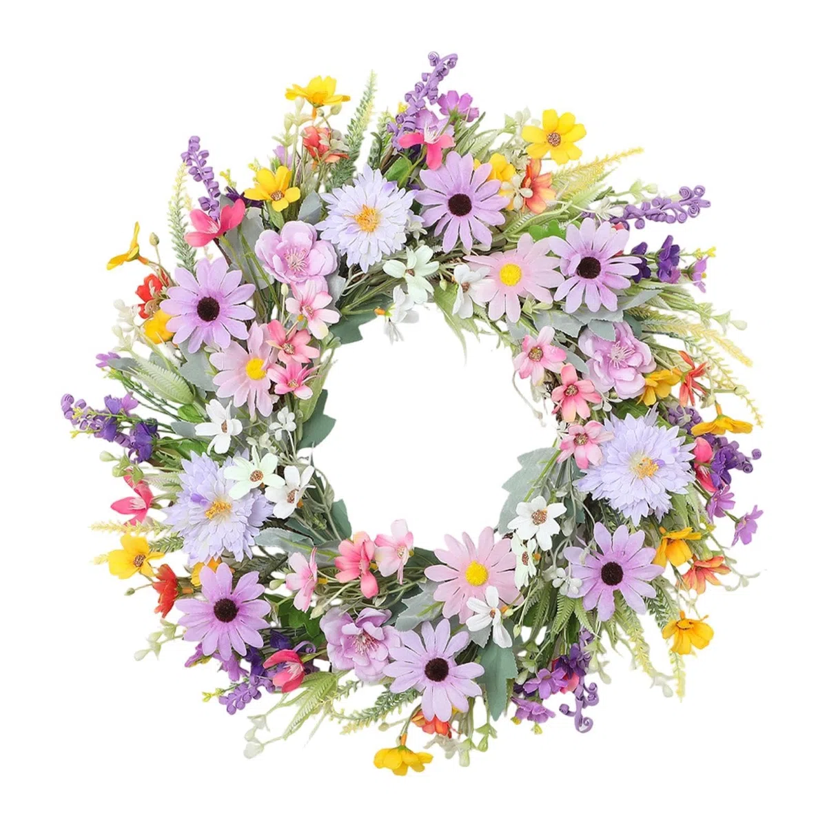 Ghirlanda Artificiale per Porta D'ingresso Da 50 Cm, Ghirlanda Primaverile in Plastica E Tessuto Di Seta, Corona Di Pasqua per Decorare Case, Ristoranti, Feste, Matrimoni, Uffici, Fattorie