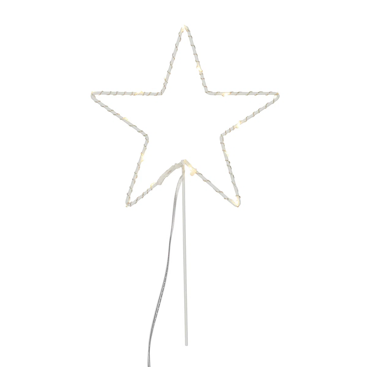 Lights4fun Puntale per Albero di Natale a Stella con Micro LED Bianchi Caldi a Pile