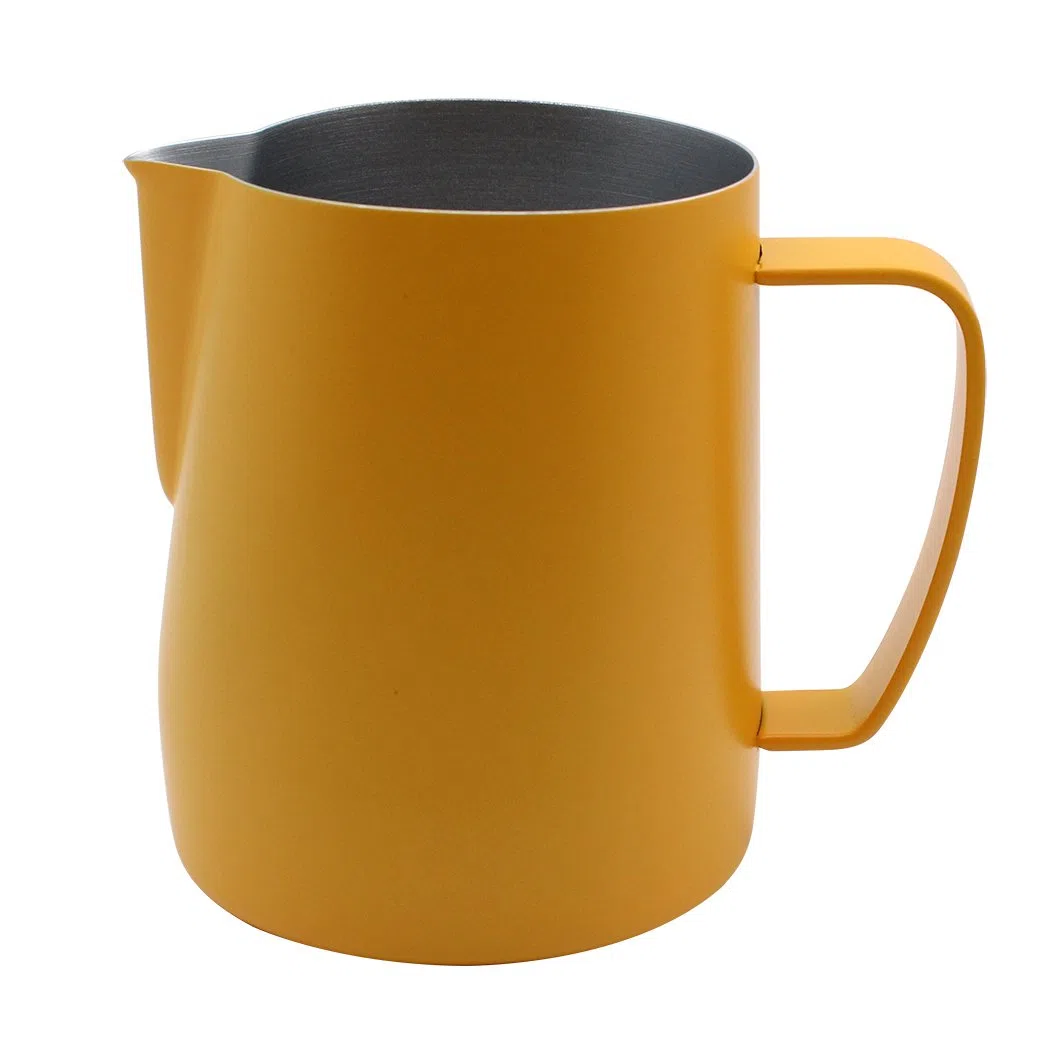 Brocca fumante caraffa in acciaio inossidabile adatta per caffè e schiuma di latte 350 ml giallo