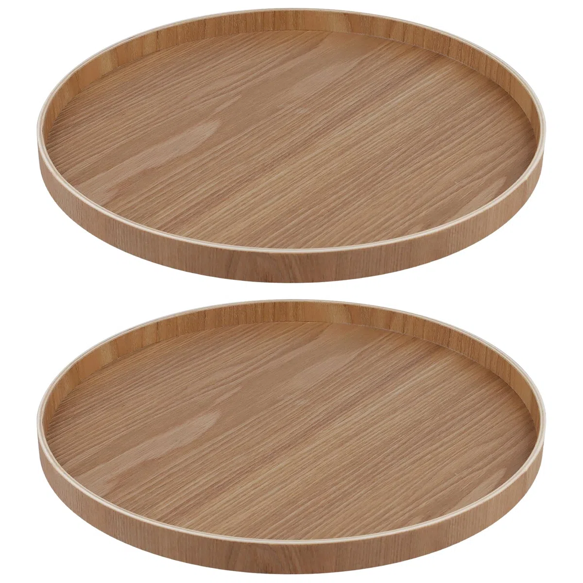 JEUIHAU Confezione da 2 vassoi rotondi in legno, 30 cm, rustici, decorativi in legno, per decorare tavolini da caffè, organizer in soggiorno