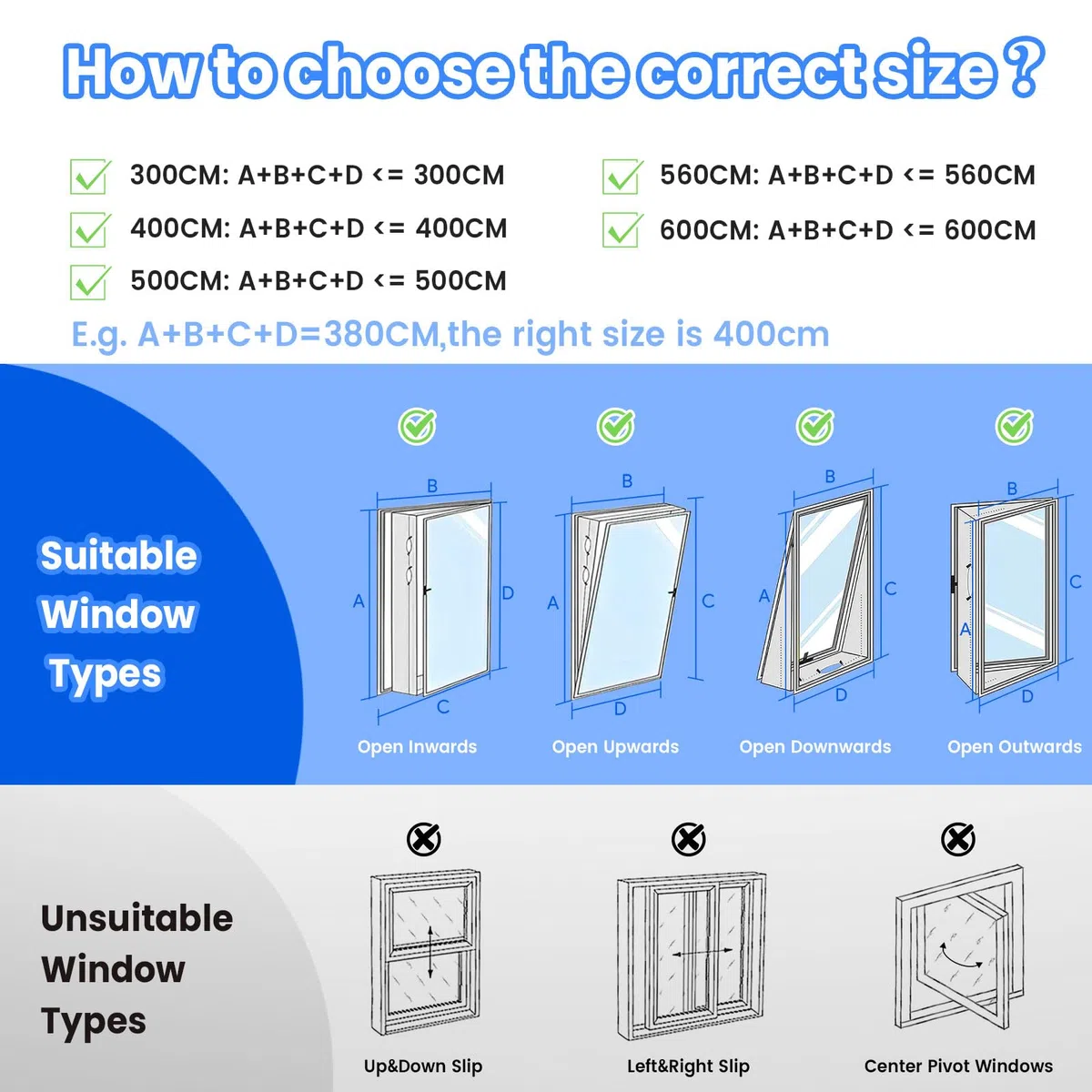 400CM（157'') Universale Guarnizione Finestra Condizionatore,Portatile Climatizzatore per Finestre Kit, Air Conditioner Window Seal per Tutti Condizionatori Mobili e Asciugatrici, Facile da Installare