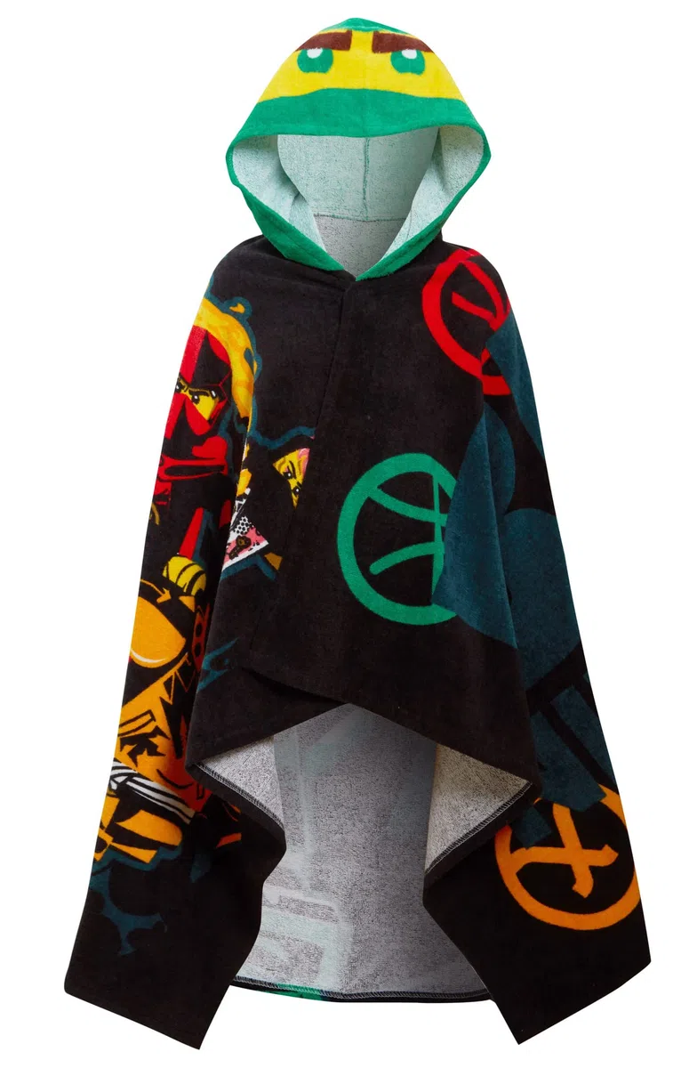 LEGO Asciugamano con cappuccio Ninjago per bambini, poncho, asciugamano da spiaggia, asciugamano da bagno, copertura per nuoto