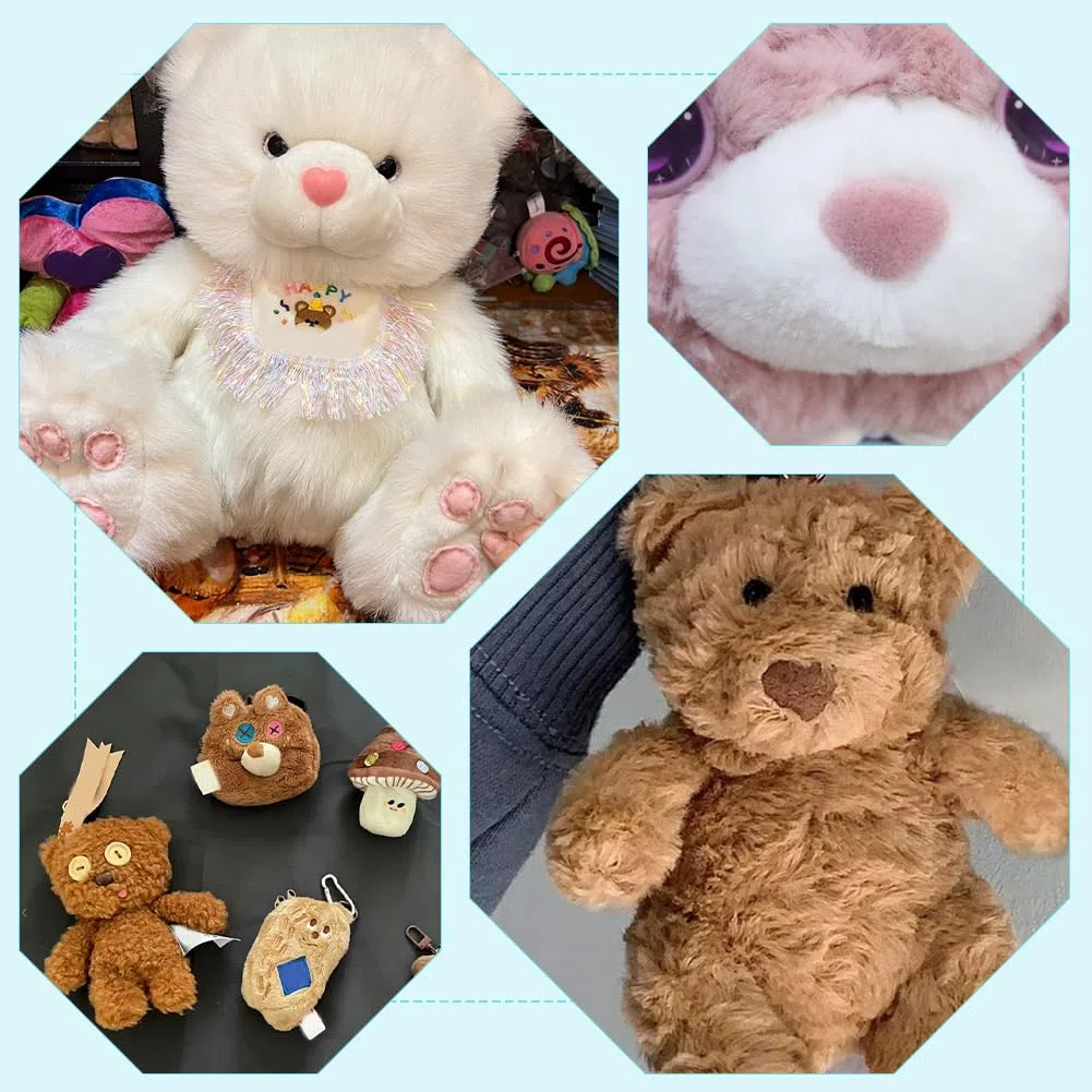 PH PandaHall 36pz Nasi di Sicurezza Floccati 3 Misure Nasi A Cuore Nasi Artigianali Nasi Amigurumi Nasi di Animali di Peluche in Velluto con Rondelle per Burattini di Orso Animali di Peluche