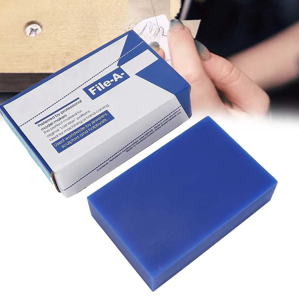 Blocco di cera blu per intaglio di gioielli, strumento professionale per la creazione di gioielli, accessorio in cera di paraffina atossica per intaglio con texture liscia, ideale (Blu)