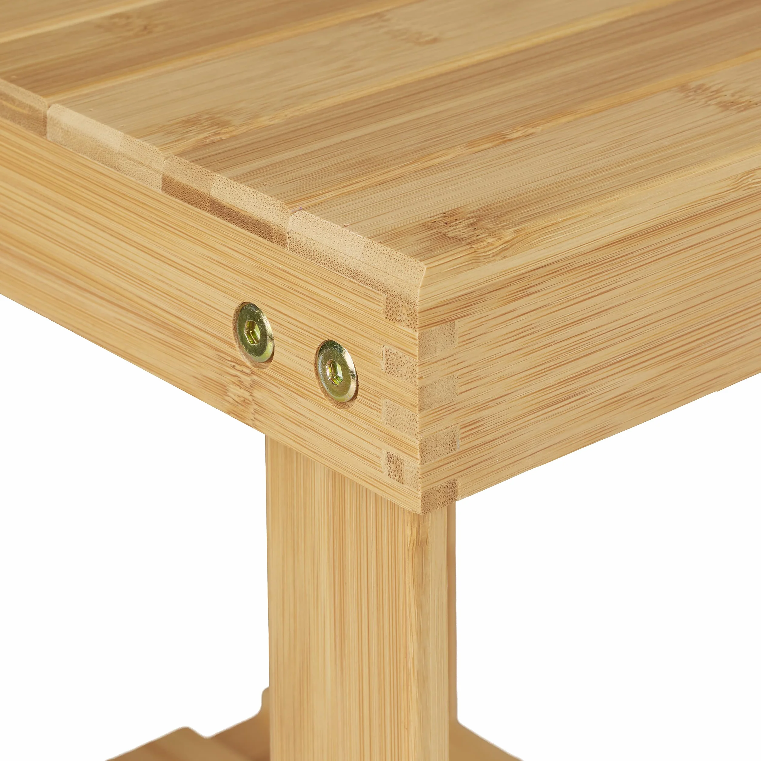 Relaxdays Sgabello Poggiapiedi in Bambù, fino a 100 kg, Appoggia Piedi Resistente Sgabellino 24,5 x 25 x 27 cm, Naturale