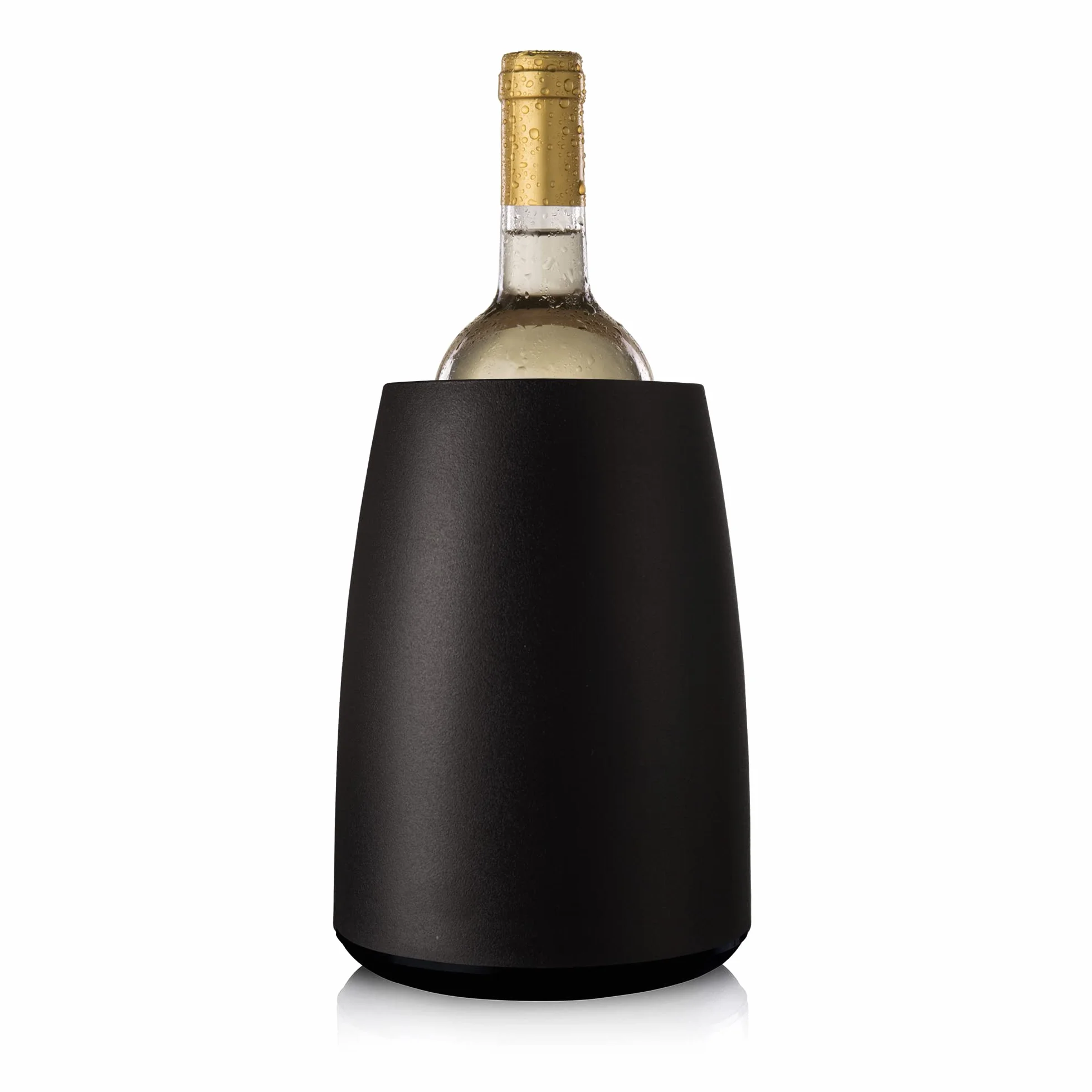 Vacu Vin Raffreddatore per Vino - Acciaio Inox - Glacette Riutilizzabile per Bottiglie di Vino Standard - Nero