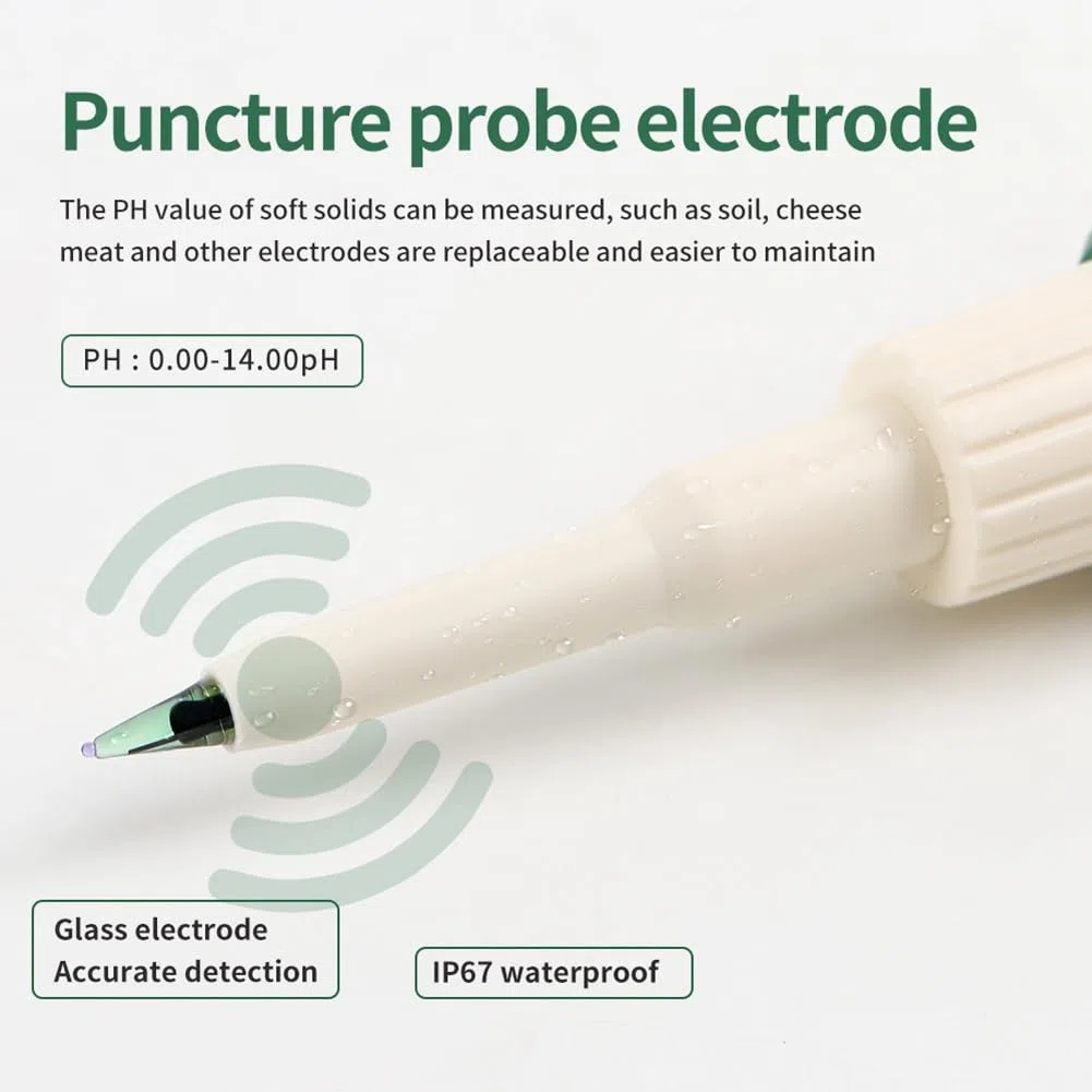 Misuratore Professionale PH per Alimenti con Sensore Ad Alta Precisione Tester Acidità Temperatura per Produzione Formaggio, Carne, Inscatolamento, Impasto, Terreno