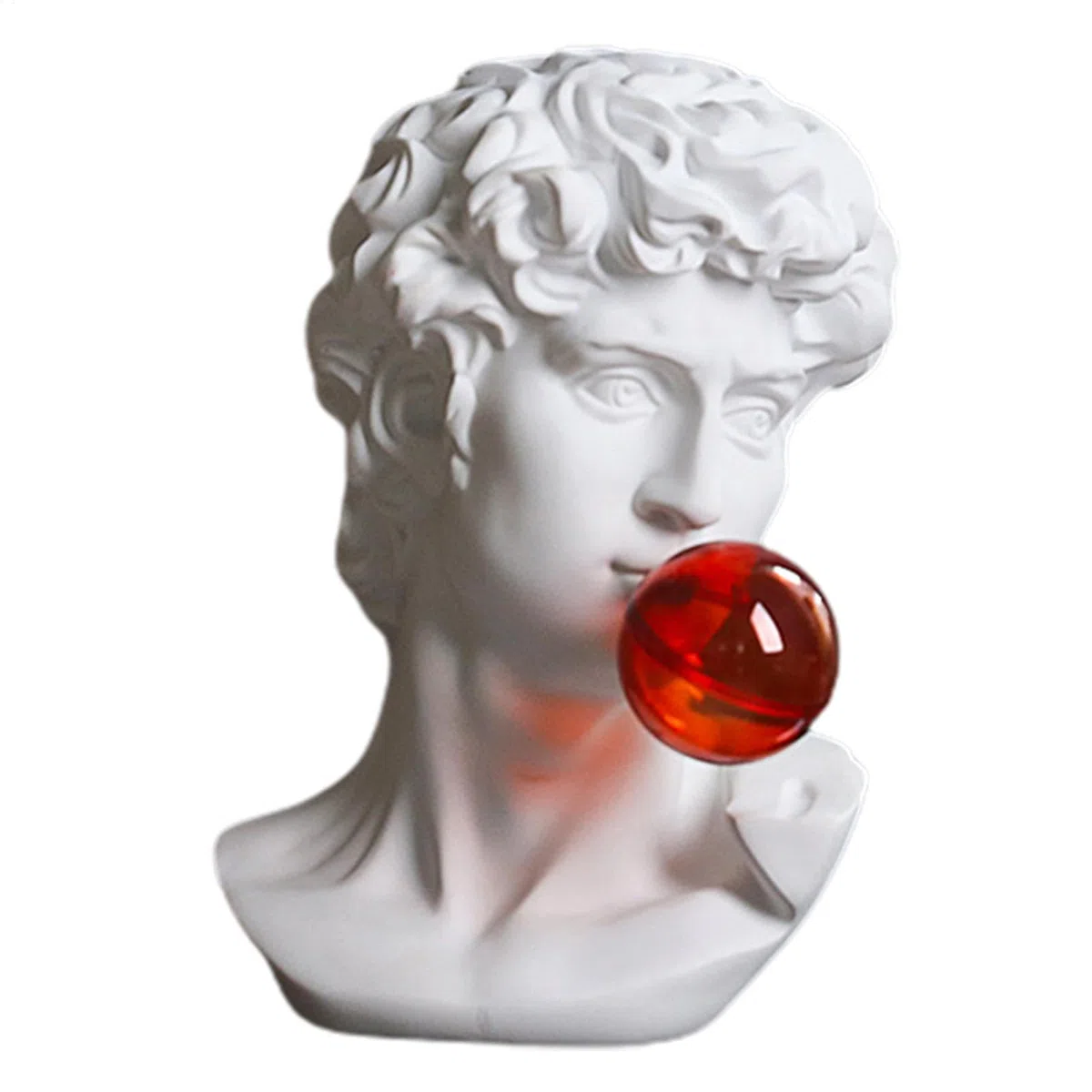 Statua di David, Statua del busto David Blowing Bubbles scultura unica, statua artistica da desktop impermeabile, ornamenti decorativi multifunzionali, decorazione per la casa per tavolo,