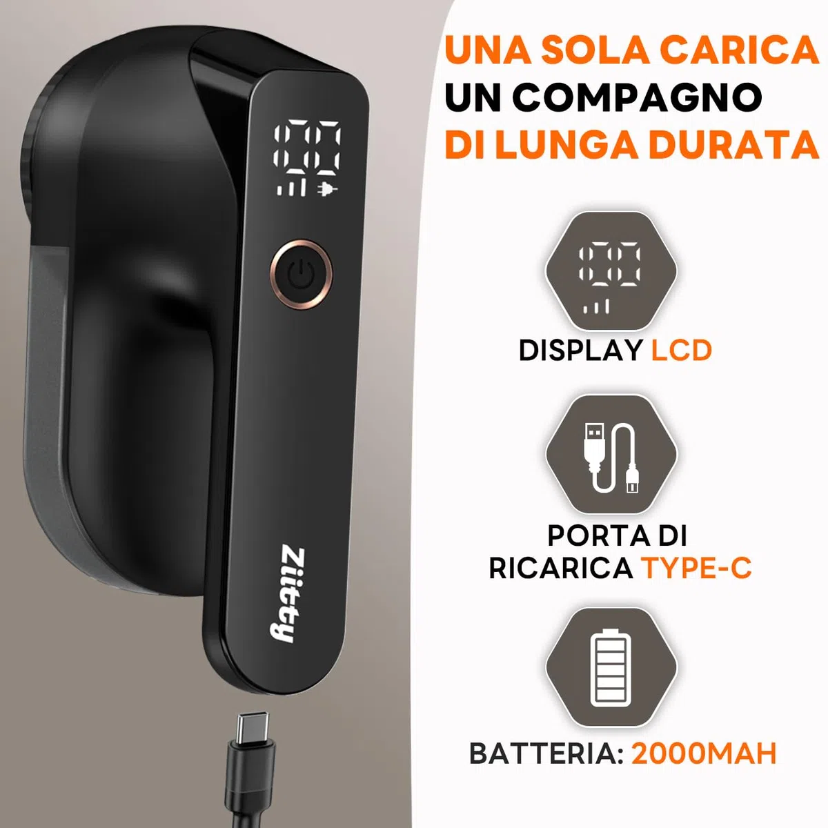 Ziitty Levapelucchi Elettrico, Rimuove i Pelucchi per 3 Livelli di Potenza Regolabili, Taglia Pelucchi a 6 Lame per vari Tessuti Perfetto per i Regali di Famiglia per le Donne(Nero)