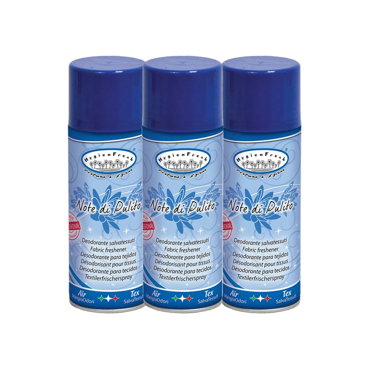 Note di Pulito - Spray Deodorante Professionale Tessuti Ambiente Auto Cassetti Scarpe Armadio Profumo Hotel Palestra Accessori Lavanderia - 3 Pezzi 400 ml