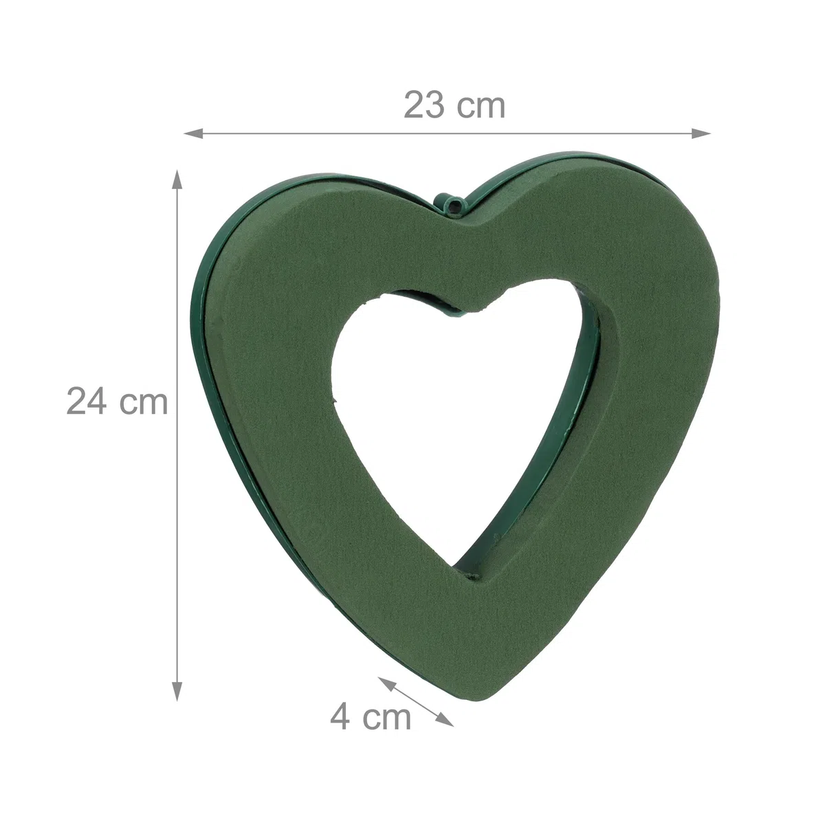 Relaxdays Spugna per Fiori Freschi e Secchi, Set 2 Cuori in Schiuma Floreale, 24x23x4 cm, Base Ghirlanda Fioristi, Verde