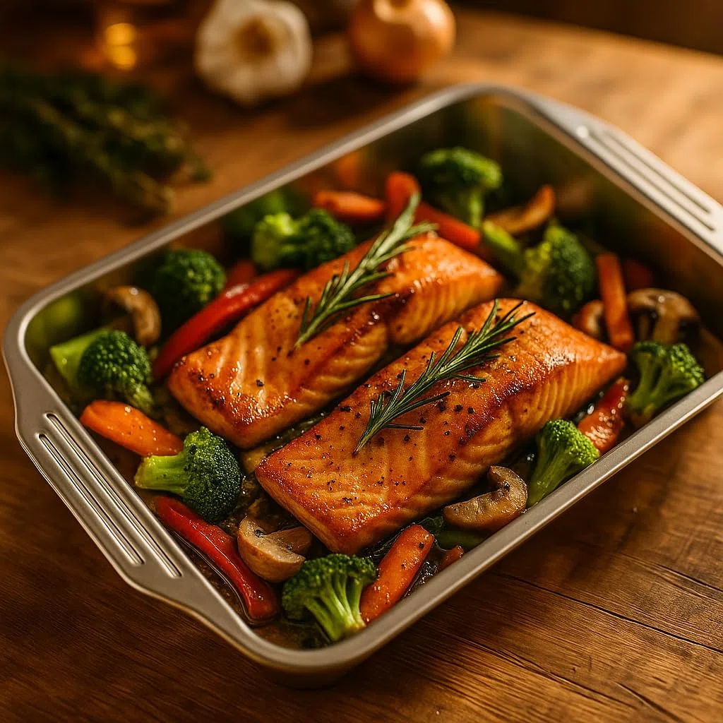 Teglia da Forno Rettangolare in Acciaio Inox 36 x 27 - Teglia Profonda per Arrosti, Lasagne e Verdure - Vassoio da Forno Universale - Grandi Stampi Rettangolari per Cuocere