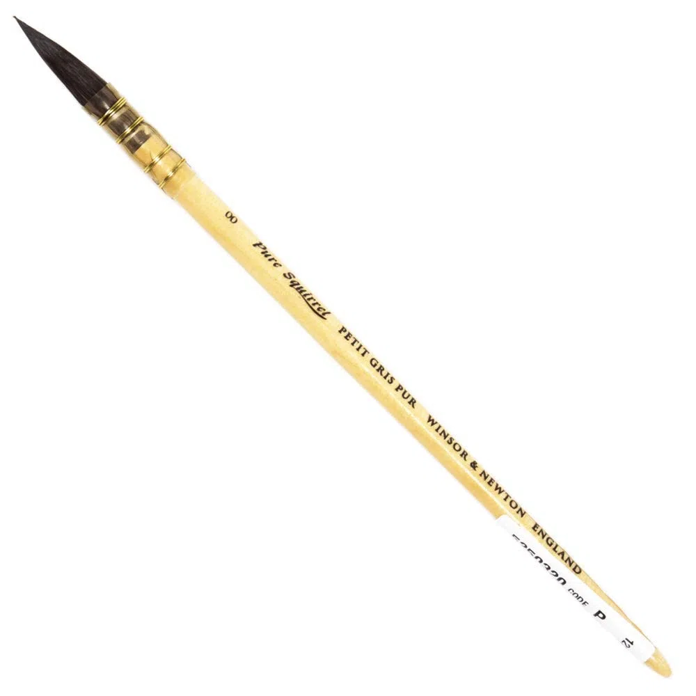 Winsor & Newton Pennello in Puro Scoiattolo per Acquerelli Manico Corto - Tondo N 00 - 7 mm