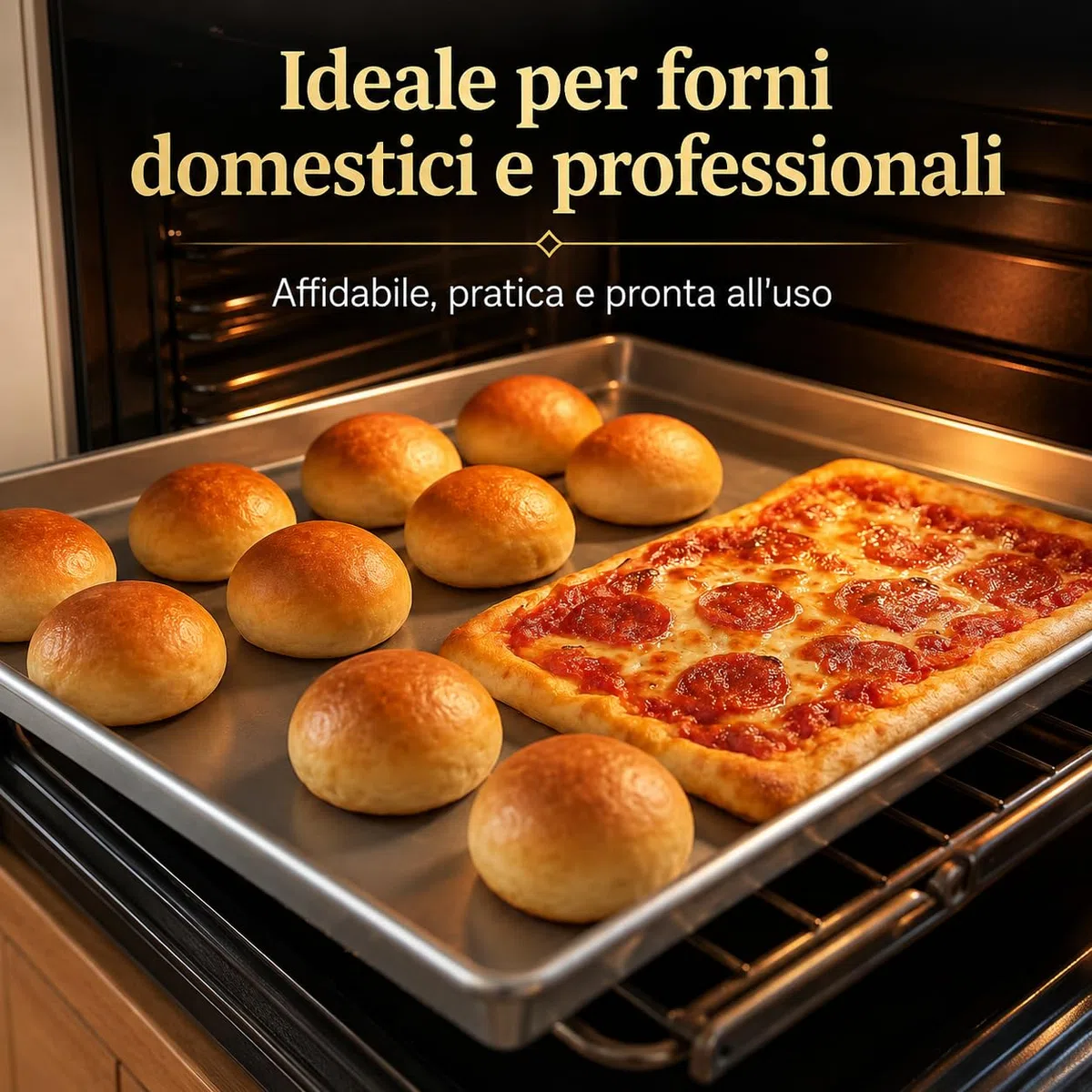 Teglia Rettangolare in Lega d'Alluminio Spessore 12/10 con Orlo, Argento, 40 x 30 cm 2 cm h, 1 Pezzo (40X30 2CM H ALLUMINIO 12/10)