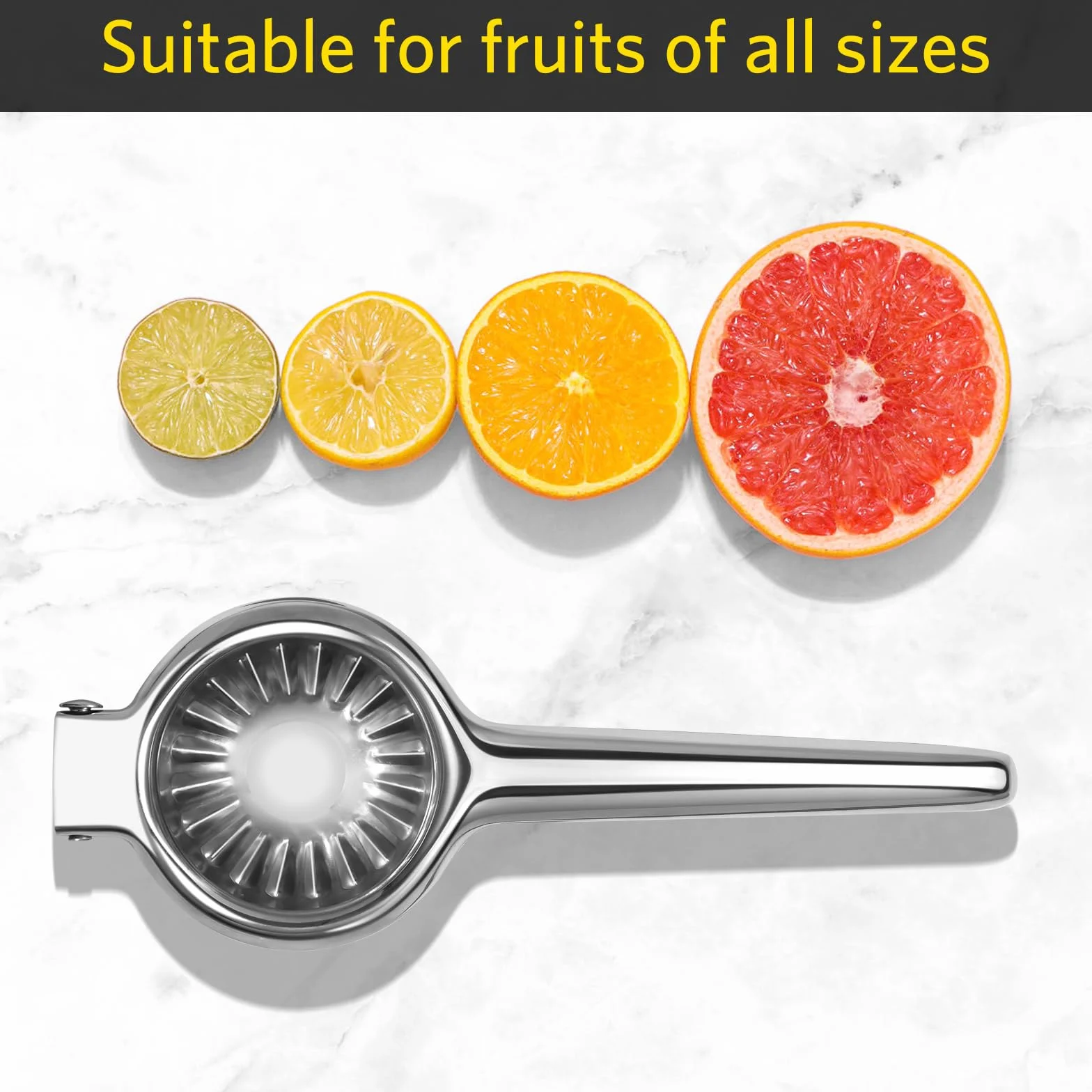 Spremi Limone, Sopito Spremiagrumi Manuale Acciaio Inox Robusto e Anti-Caustico Spremiagrumi Manuale per Cucina, Bar e Ristorante, 7cm di Diametro