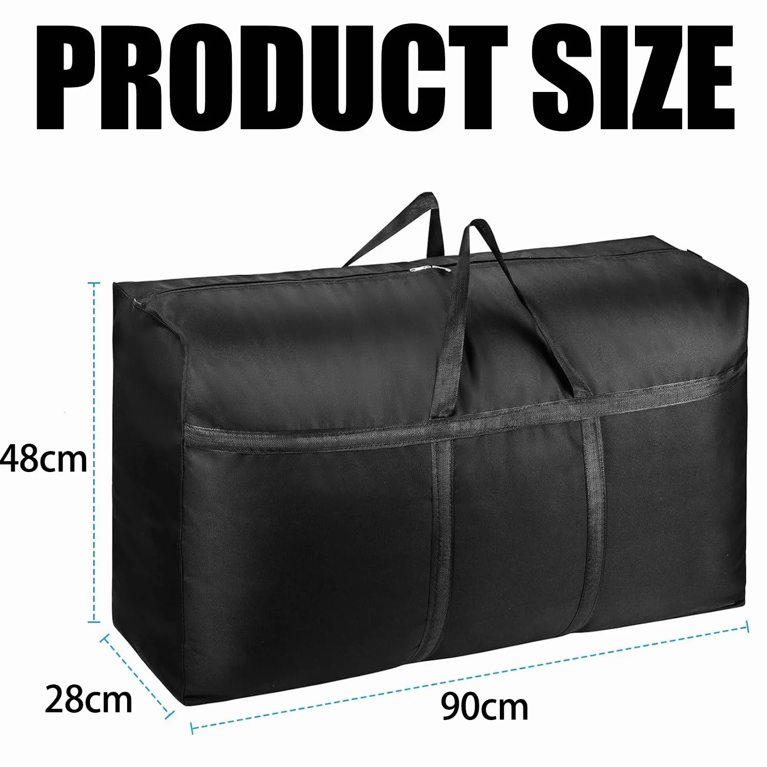 Confezione da 2 Borse da Trasporto da 125L Extra Large, Borse da Trasloco Impermeabili in Oxford Resistente con Cerniere e Manici, Organizzatore Salvaspazio per Vestiti, Biancheria da Letto