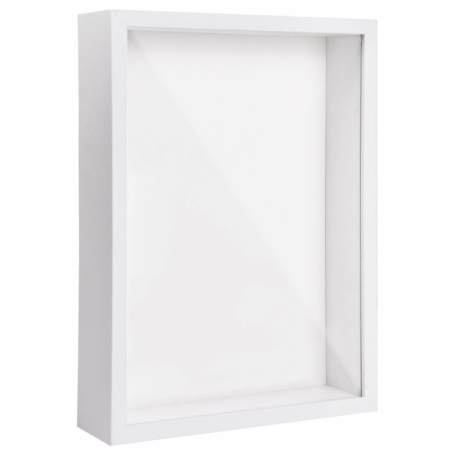 Cornice 3D Profonda, 22,7 x 31,4 cm 3D Ombra Profonda Box Cornice per Foto, Legno Cornice per Oggetti con Foglio Acrilico Trasparente, Cornice Contenitore Riempibile per Souvenir Fiore (Bianco 5CM)