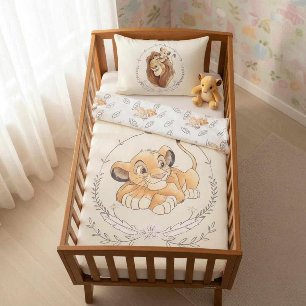 Copripiumino singolo per bambino Simba Il Re Leone 100 x 135 cm e federa 40 x 60 cm | lenzuola per materasso da 60x120 a 70x140 cm | Biancheria da letto 100% cotone