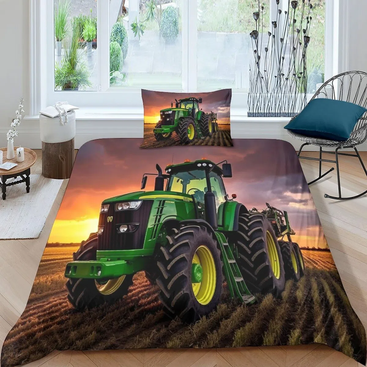 Tractors Duvet Cover Per Ragazzi E Ragazze Set Copripiumino Confortevole Traktoren Biancheria Da Letto Lussuoso Bedding Set Colorato Set Di Biancheria Da Letto Single（135x200cm）