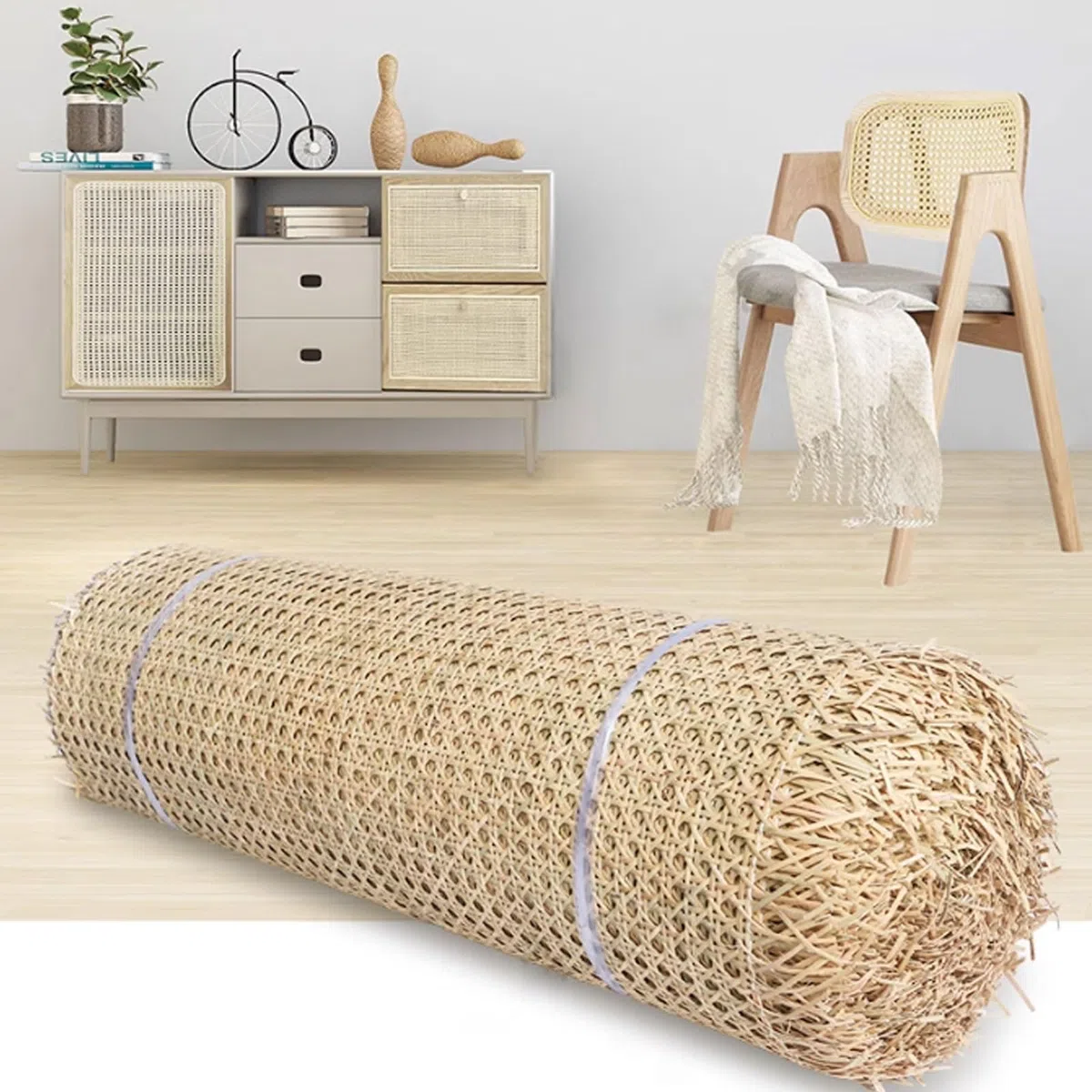 Rattan Rotolo Naturale, 40 cm x 100 cm Rotolo di Canna, Paglia di Vienna per Sedie, Rattan per Progetti di Fustigazione Fettuccia Rattan per Artigianato Fai-da-te Armadio Sedia Mobili ( Size : 40x100c