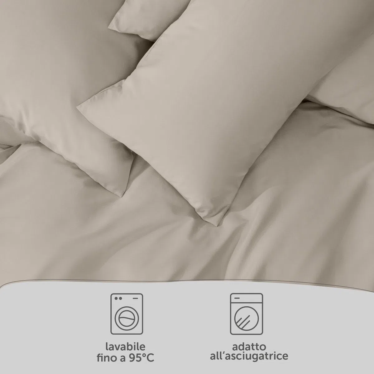 Blumtal Copripiumino Matrimoniale 250x200 e Federe 50x80 - Set di Lenzuola in microfibra extra morbida certificata Oeko-Tex, Set Copripiumino Matrimoniale con 2 Federe - 3 pezzi - Taupe